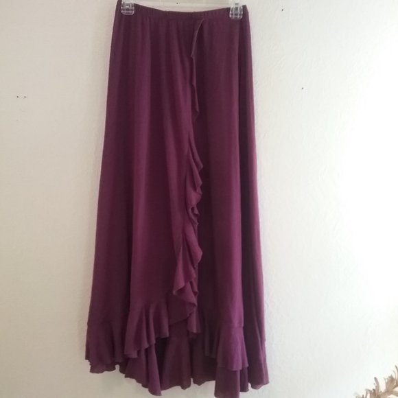 Free People Beach Faux Wrap Ruffle Flounce Maxi Skirt/Dress - Picture 2 of 16